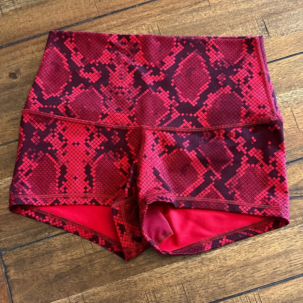 Lululemon Red Snake Print Athletic Shorts